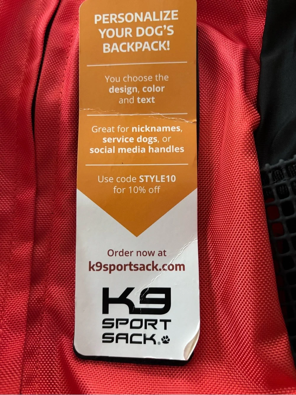 K9 Sport Sack Trainer Coral/Orange Dog Carrier Backpack Large NWT Up to 30 lbs